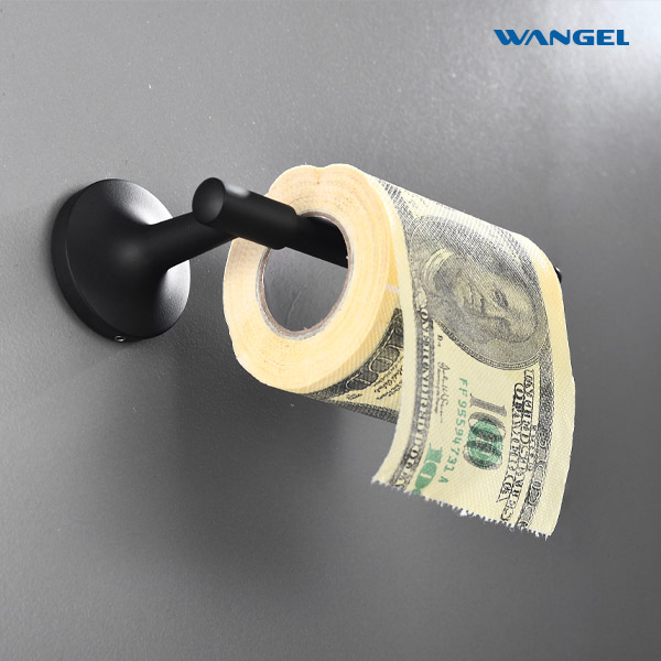 Wall Mount Matte Black Toilet Paper Holder Tissue Paper Dispenser - 图片 6