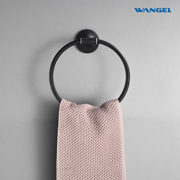 Matte Black Towel Ring Hand Towel Holder Towel Hanger Ring for Bathroom Wall - 图片 7