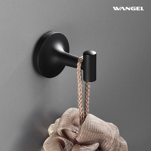 Wall Mounted Matte Black Robe Hook Single Hook Wall Hanger - 图片 6