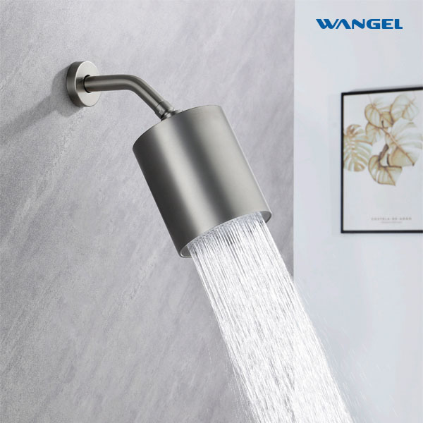 Modern Style Design High Pressure Elegant Gun Grey Cylindrical Stainless Steel Shower Head Without Embroidery - 图片 2