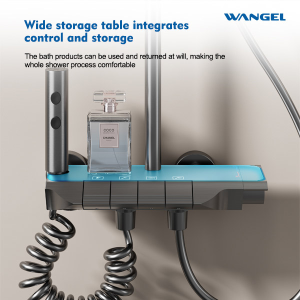 High Quality Durable Modern Style Design Button Type Main Valve Core Space Aluminum High Temperature Corrosion Rust Resistant Shower Set - 图片 7