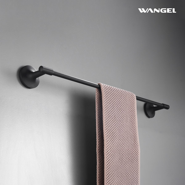 Single Towel Rail Bathroom Accessories Towel Bar Matte Black Stainless Steel Bath Towel Rack - 图片 6