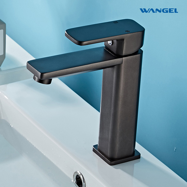 Gun Grey Modern Style Design Rotatable Handle Hot And Cold Control Space Aluminum Countertop-Mounted Installation Basin Faucet - 图片 8
