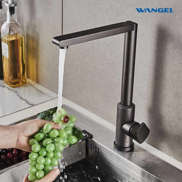 High Quality Modern Style Design Swivel 360° spout Hot And Cold Space Aluminum Countertop-Mounted Installation Kitchen Faucet - 图片 9