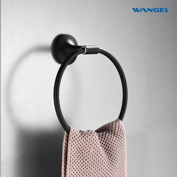 Matte Black Towel Ring Hand Towel Holder Towel Hanger Ring for Bathroom Wall - 图片 8