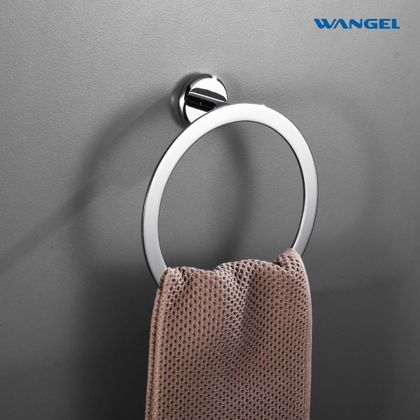 Round Towel Ring Brass Bath Hardware Chrome Bedroom Bathroom Accessories - 图片 7