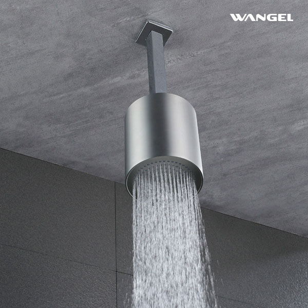Modern Style Design High Pressure Elegant Gun Grey Cylindrical Stainless Steel Shower Head Without Embroidery - 图片 4
