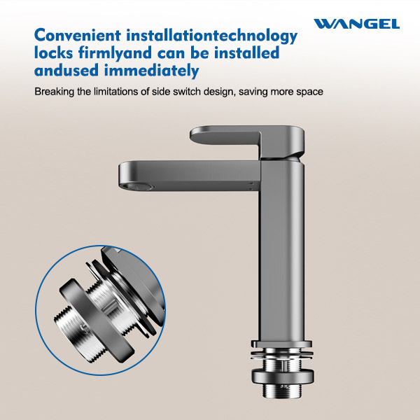 High Quality Modern Style Design Rotatable Handle Hot And Cold Space Aluminum Countertop-Mounted Installation Basin Faucet - 图片 10