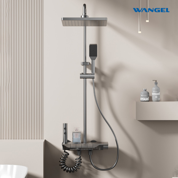 High Quality Durable Modern Style Design Button Type Main Valve Core Space Aluminum High Temperature Corrosion Rust Resistant Shower Set - 图片 13
