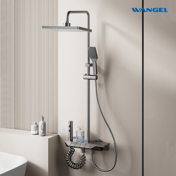 High Quality Durable Modern Style Design Button Type Main Valve Core Space Aluminum High Temperature Corrosion Rust Resistant Shower Set - 图片 14