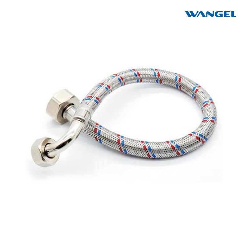 Durable High Quality Flexible Metal Stainless Steel FC-elbow series F3/4*FC1/2 Red & Blue Braided Hose