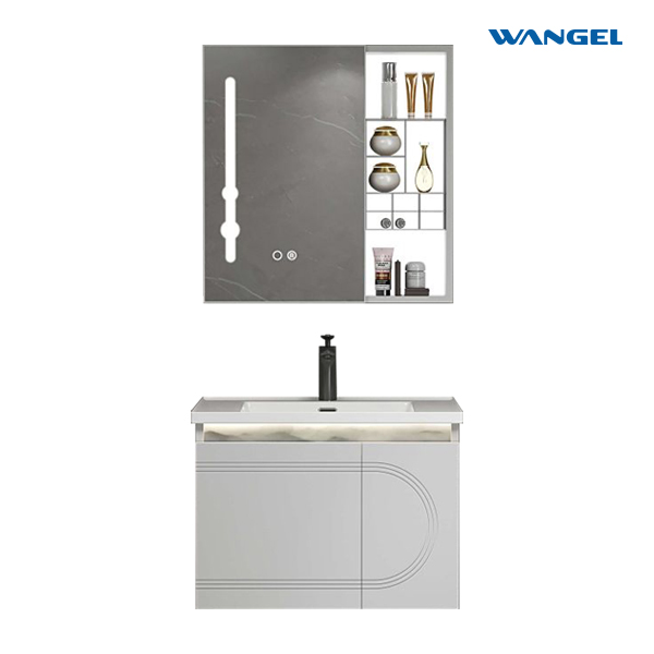 Bathroom stainless steel dressing table, sink and cabinet combination wall-mounted type