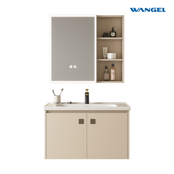 High Quality Multi-Layer Luxury Modern Style Design Durable Plywood Bathroom Cabinet With Silver Mirror