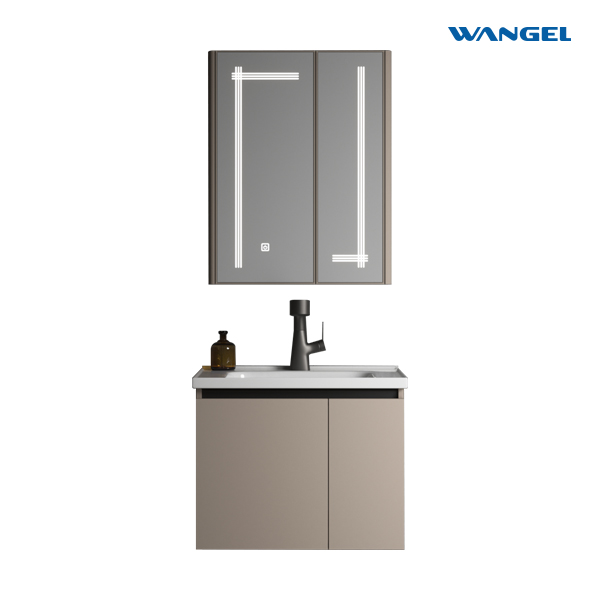 Luxury Modern Style Design High Quality Wall-Mounted Installation Aluminum Bathroom Cabinet With Silver Mirror 3mm Smart light