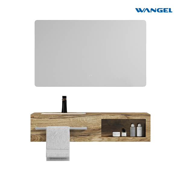 Light Luxury Finished Rock Slate Counter Top Single Marble Bathroom Floating Vanity