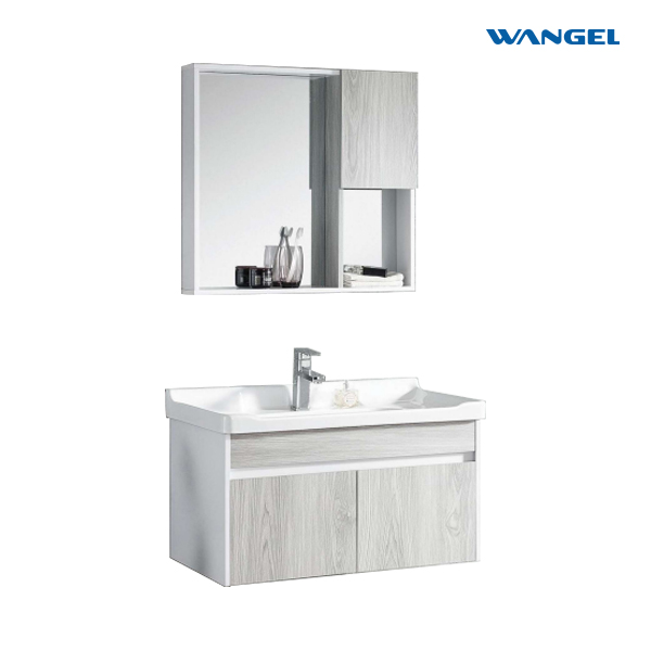 The Wood Grain Grey bathroom dressing table and ceramic basin combination - 图片 3