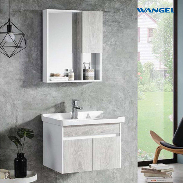 The Wood Grain Grey bathroom dressing table and ceramic basin combination - 图片 2