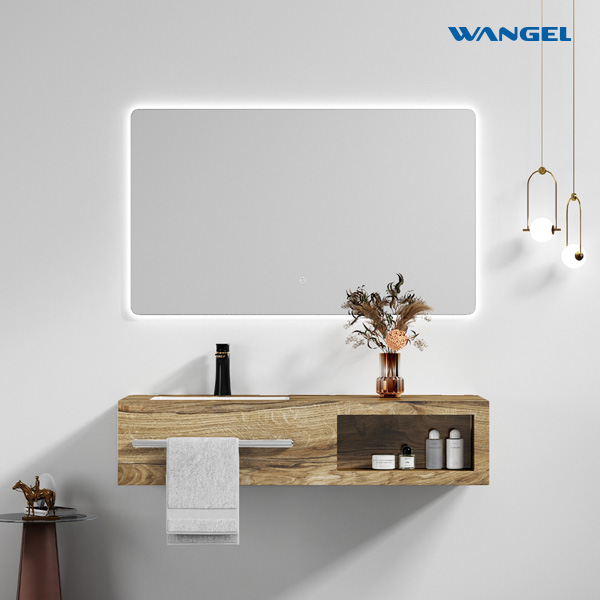Light Luxury Finished Rock Slate Counter Top Single Marble Bathroom Floating Vanity - 图片 2