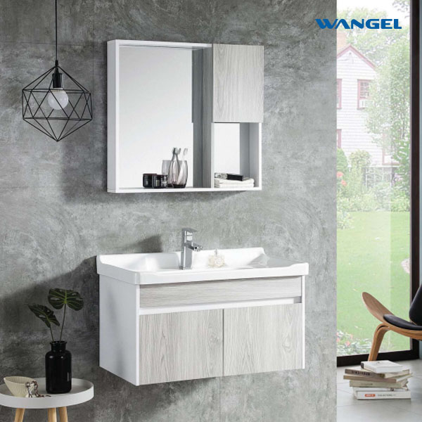 The Wood Grain Grey bathroom dressing table and ceramic basin combination - 图片 4
