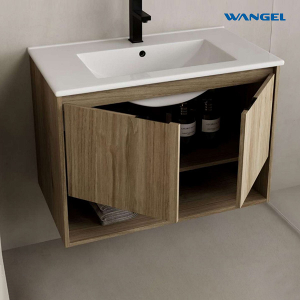 Modern-style Beige Teak waterproof furniture, bathroom dressing table and mirror cabinet - 图片 3
