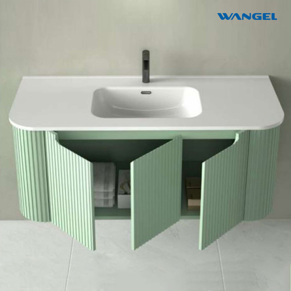 Mint green bathroom wall-mounted bathroom hang and makeup mirror - 图片 3