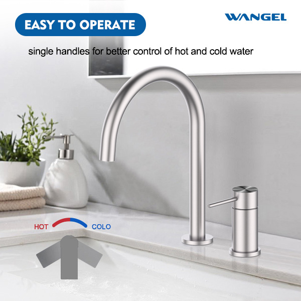 High Quality Stainless Steel 2 Hole Kitchen Faucet - 图片 3