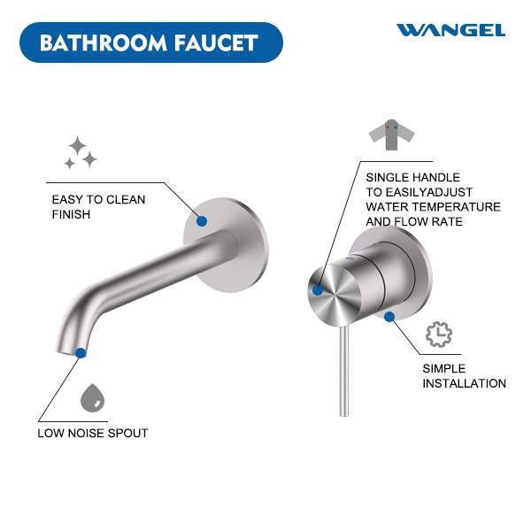 Concealed Split Basin Faucet with 360°Swivel Spout - 图片 4