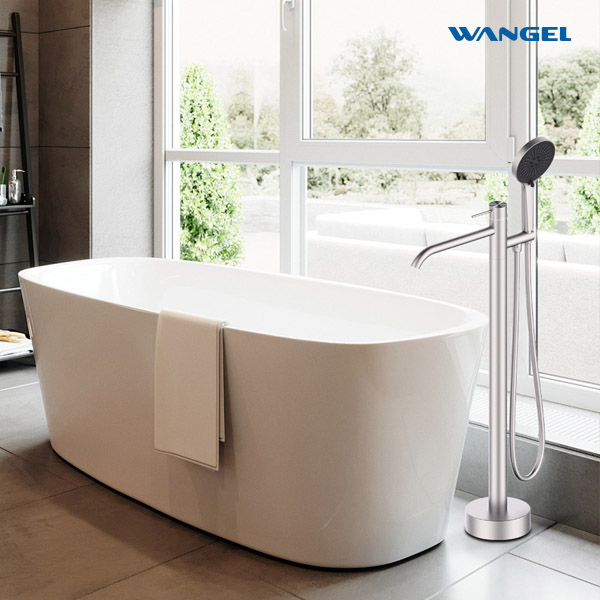 Floor Mounted Single Handle Bathtub Faucet With Handheld Shower - 图片 2