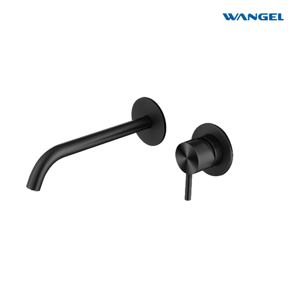 Matte black basin concealed faucet