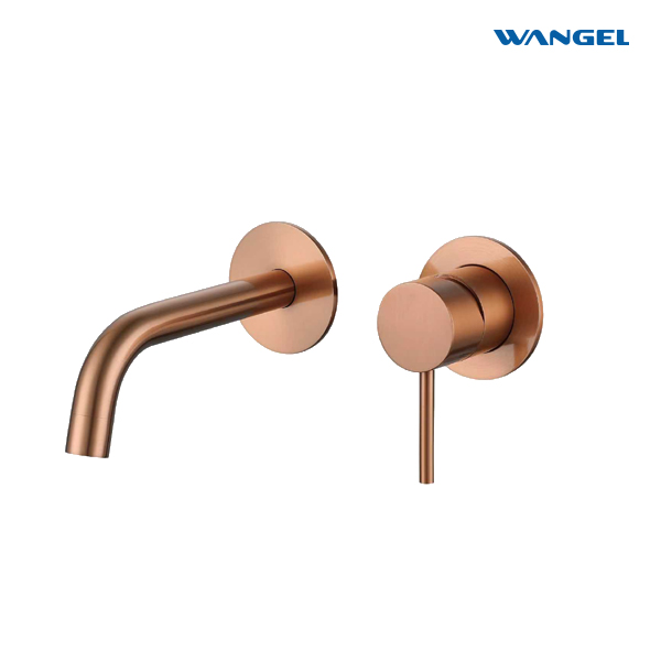 Rose Gold Wall-Mounted Basin Faucet