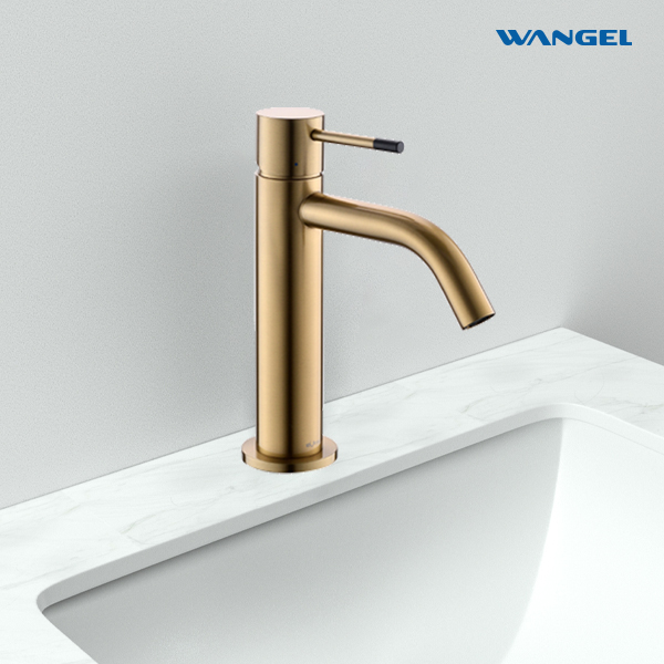 Brushed Gold Low-Profile Sink Faucet - 图片 2