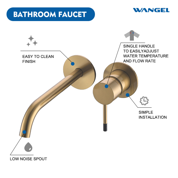 Brushed Gold Concealed Faucet - 图片 3