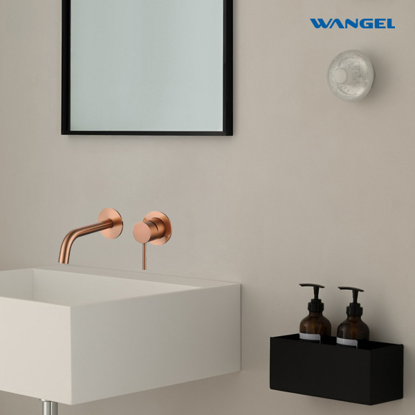 Rose Gold Wall-Mounted Basin Faucet - 图片 3