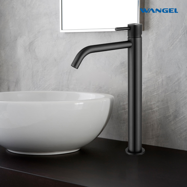 Modern Matte Black High-Spout Sink Faucet, Single Hole Mount - 图片 2