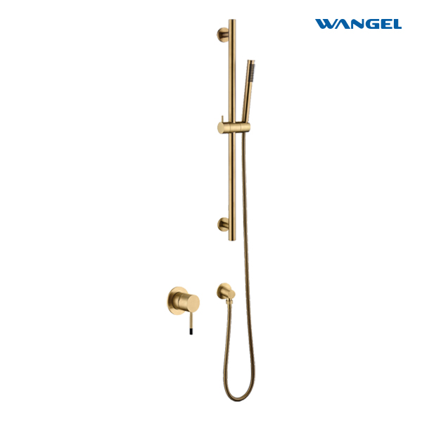 Brushed Gold Single-Spray Bathroom Shower