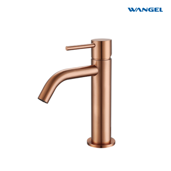 Rose Gold Single Hole Bathroom Sink Faucet