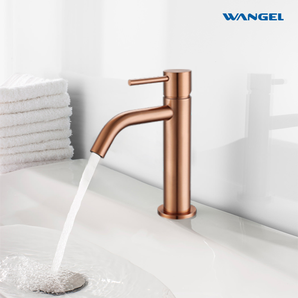 Rose Gold Single Hole Bathroom Sink Faucet - 图片 3