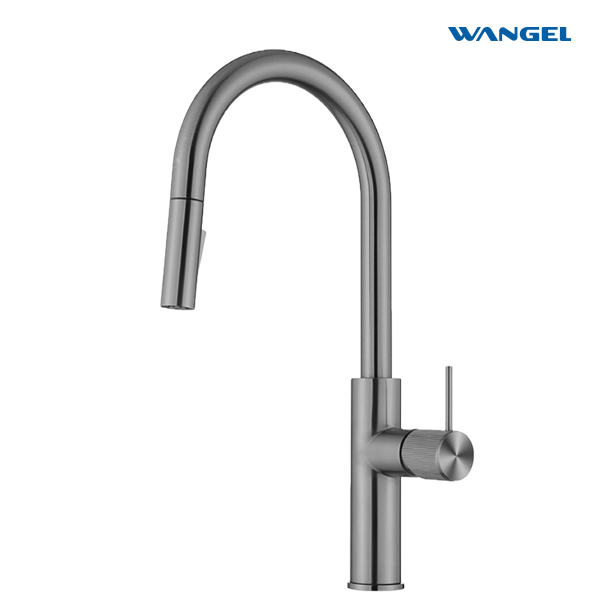 360° Gunmetal Grey Pull-Out Kitchen Faucet