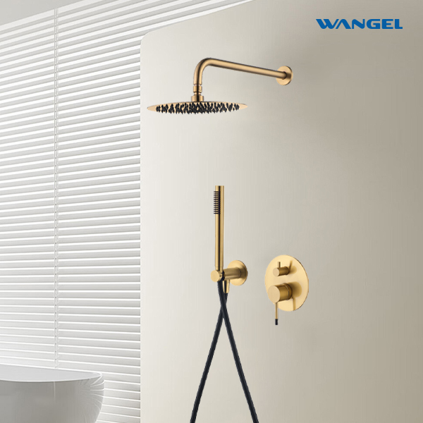 Premium Modern Brushed Gold Bathroom Shower Set - 图片 2