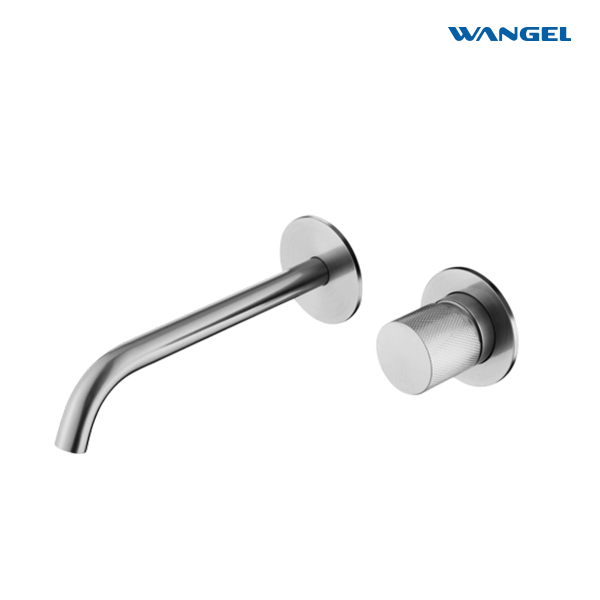 Wangel Brushed Stainless Steel Wall-Mount Basin Faucet