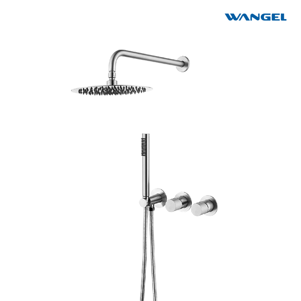 Wangel Brushed Stainless Steel Dual-Control Dual-Shower System