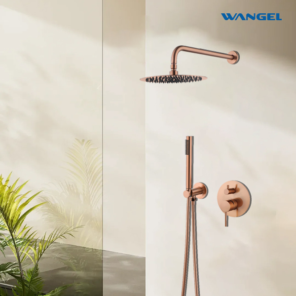 Modern High-End Rose Gold Bathroom Shower Set - 图片 4