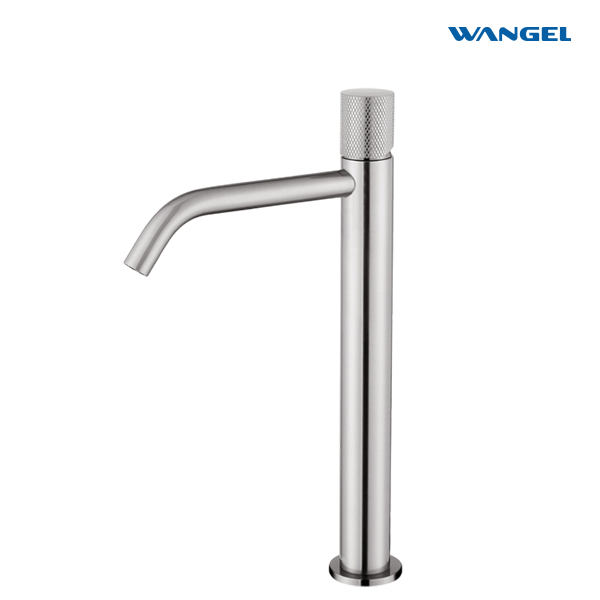 Wangel Brushed Stainless Steel Elegant Tall Basin Faucet