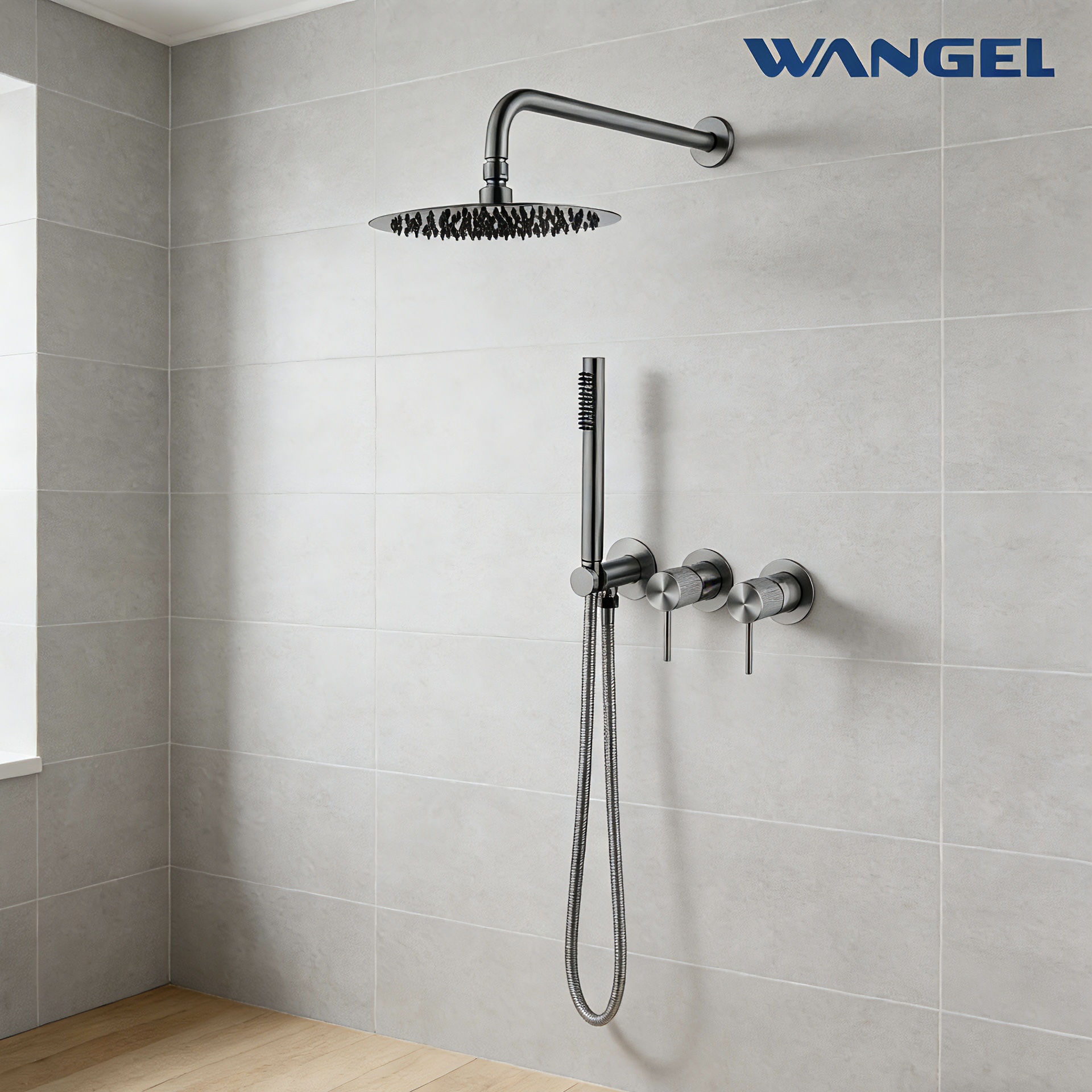 Wangel Gunmetal Dual-Control Dual-Shower System - 图片 2