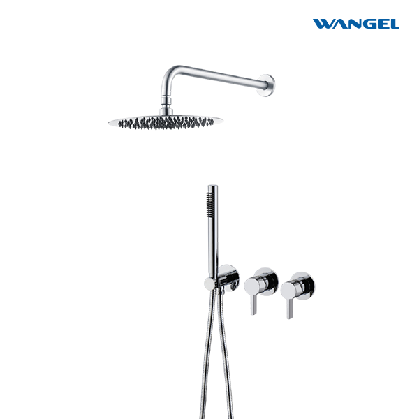Wangel Chrome-Plated Dual-Valve Dual-Shower Set