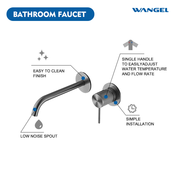 Gunmetal Grey basin concealed faucet - 图片 3