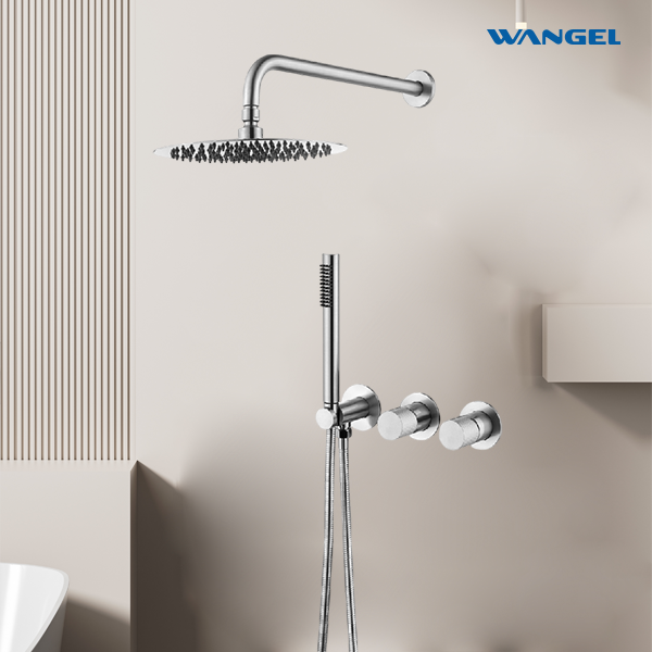 Wangel Brushed Stainless Steel Dual-Control Dual-Shower System - 图片 2
