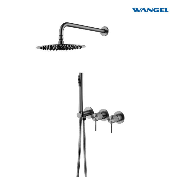 Wangel Gunmetal Dual-Control Dual-Shower System