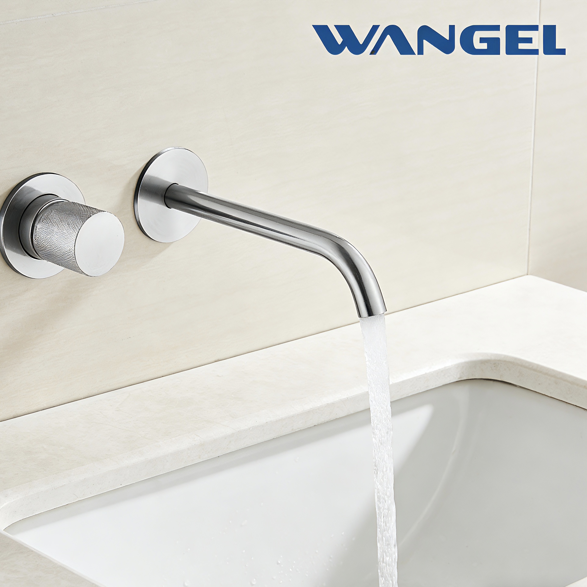 Wangel Brushed Stainless Steel Wall-Mount Basin Faucet - 图片 3