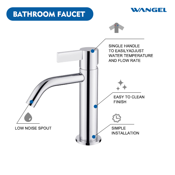 Single-Hole Chrome-plated Bathroom basin faucet - 图片 3